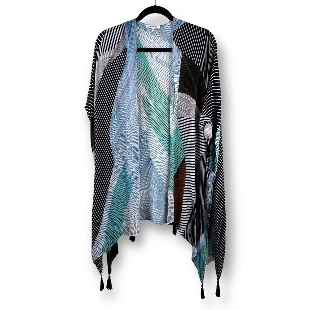 Moss Rose multi colored geometric print‎ kimono size OS